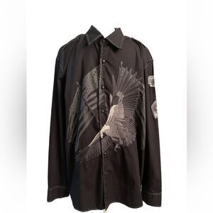 INC International Concepts Button Down Shirt embroidered Eagle casual men’s XL